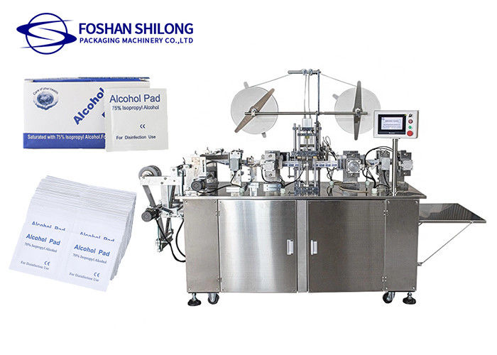 Non Woven Alcohol Swab Making Machine PLC Control Pads Packing